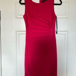 Ivanka Trump Fuchsia Midi Dress with Zipper Detail
